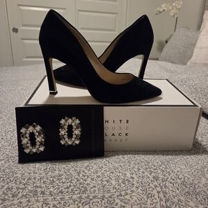 Suede Pointed-Toe Stiletto Pumps - White House Black Market